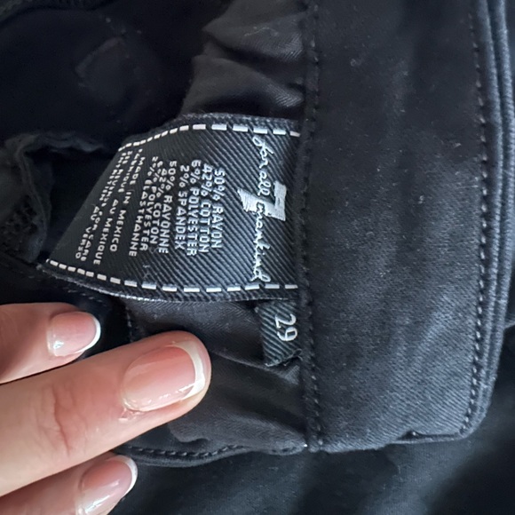 7 For All Mankind Jet Black Fitted Skinny Jeans - Picture 3 of 4